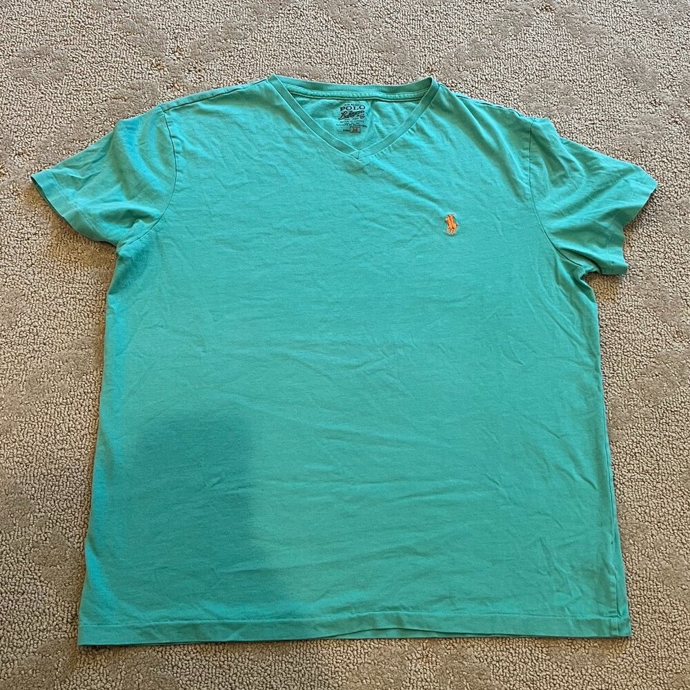 Polo Ralph Lauren Men’s V-Neck T-Shirt in Teal – Size M